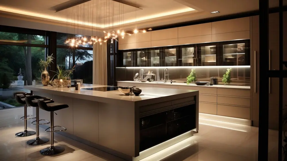 Luxury modern kitchen remodel with custom cabinetry and warm lighting by Posada Remodeling & Design