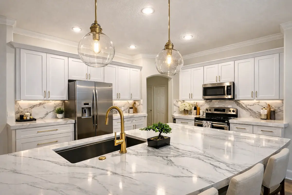 custom kitchen cabinets installed during kitchen remodeling project in Lake Mary FL