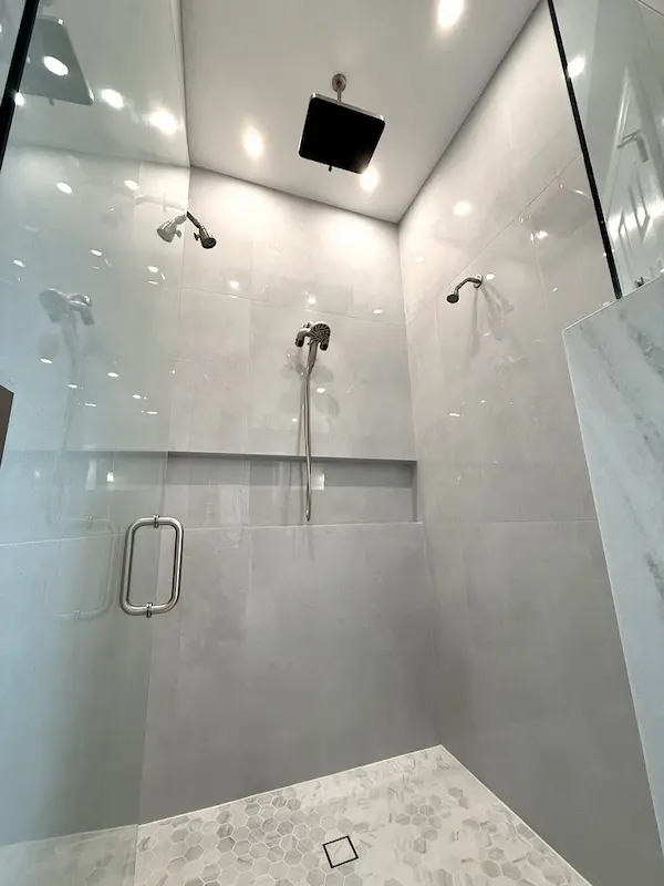 Bathroom remodeling project in Davenport FL with freestanding tub and walk in shower